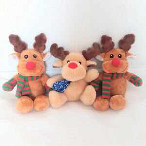 3 reindeer friends stuffed toys plush EUC